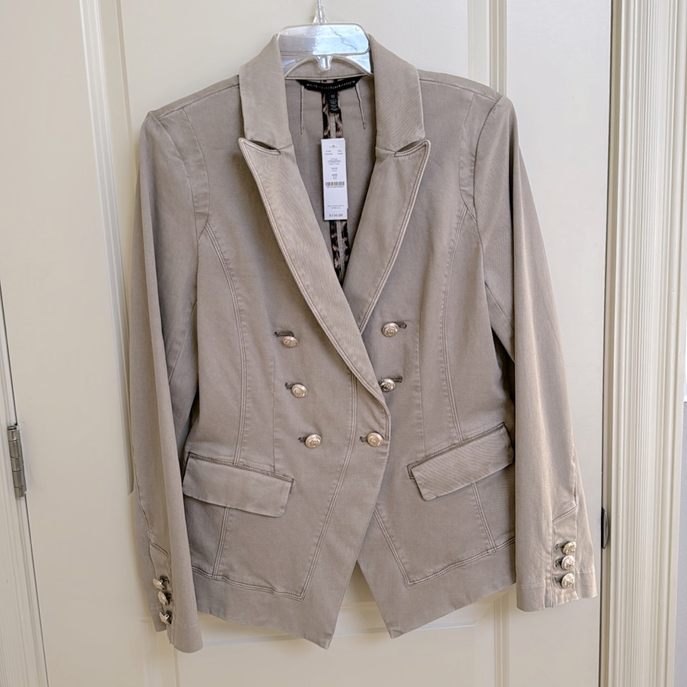 White House, black market, casual trophy, blazer size 12 color scone